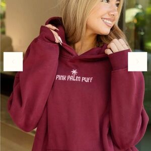 Pink Palm Puff Cherry Live in the Moment Hoodie New with Tags XS X-Small